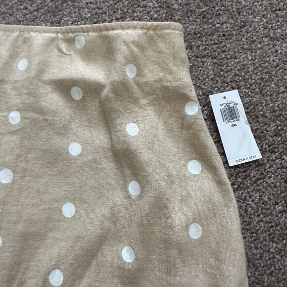 NWT Old Navy Beige Polka Dot Linen Blend A-Line Mini Skirt Women's Plus Size XXL - Picture 7 of 16
